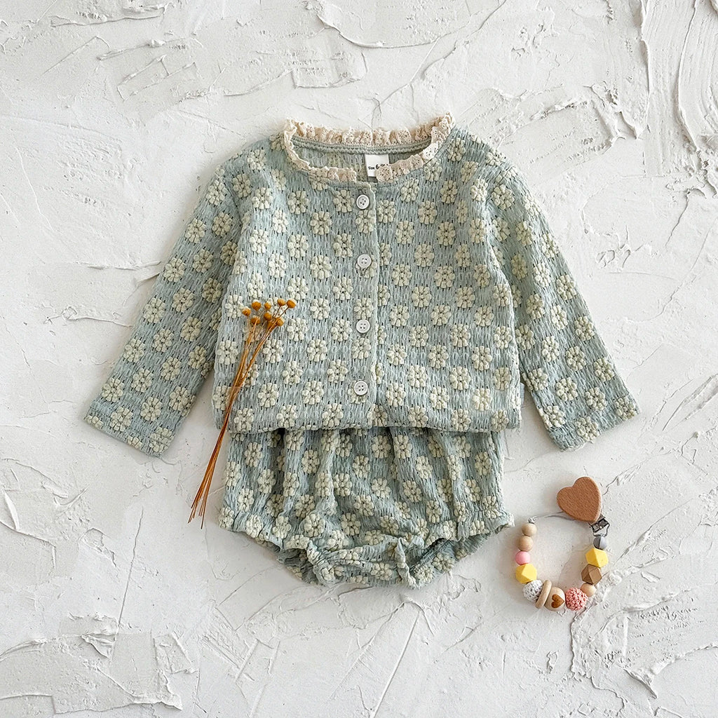 Breathable Long Sleeve Top & Shorts Baby 2Pcs Set