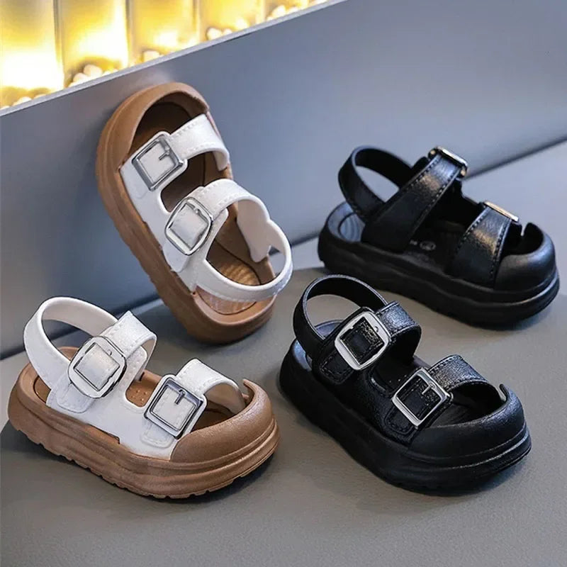 Kids’ PVC Summer Sandals – Buckle, Non-Slip, Waterproof
