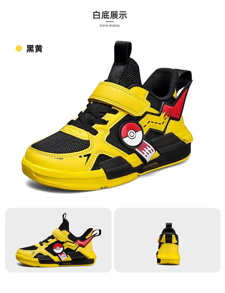 Kids Pokémon Pikachu Sneakers – Breathable Non-Slip Running Shoes