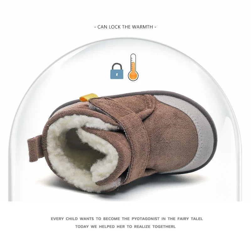 Baby Toddler Winter Boots – Plush Soft-Sole Snow Shoes
