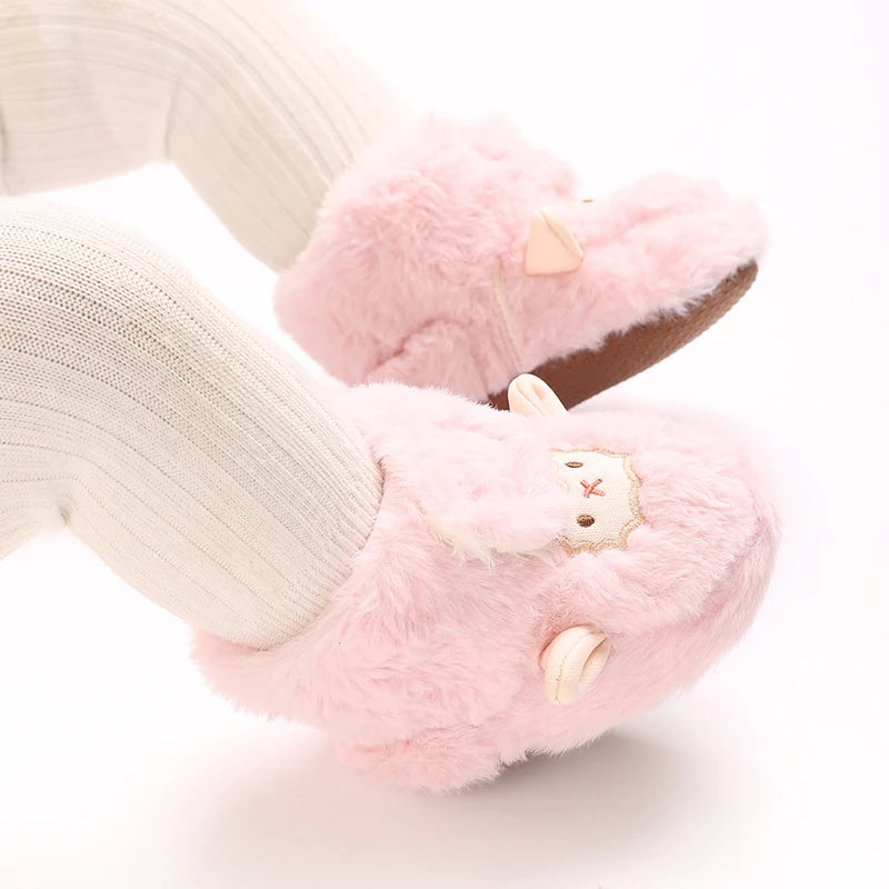 Baby Winter Cotton Shoes (0–1Y) – Thick Warm Teddy Bear Walking Shoes