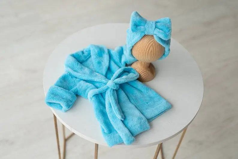 Baby Photo Props Bathrobe with Belt Bath Towel Set