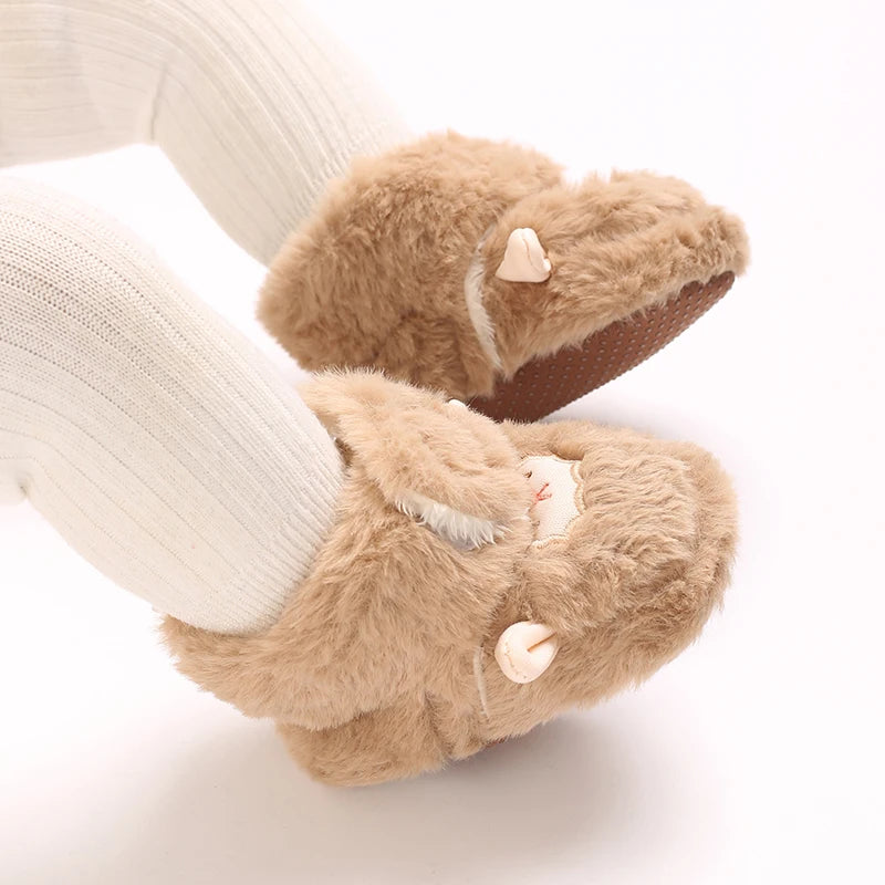 Baby Winter Cotton Shoes (0–1Y) – Thick Warm Teddy Bear Walking Shoes