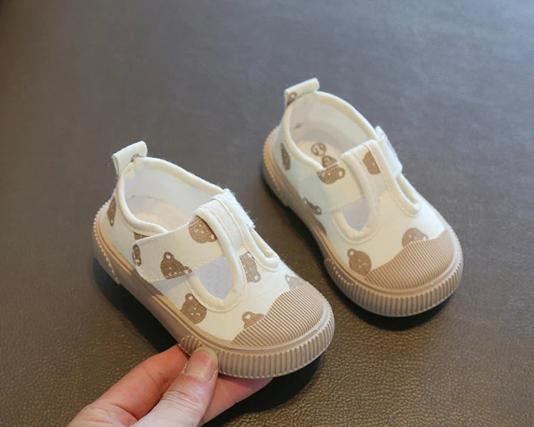 Kids Cartoon Canvas Shoes – Soft Sole Casual Walking Sneakers
