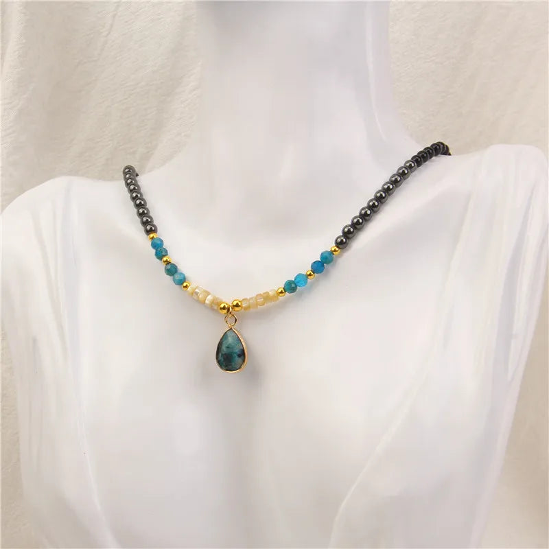 Water Drop Pendant Necklace Natural