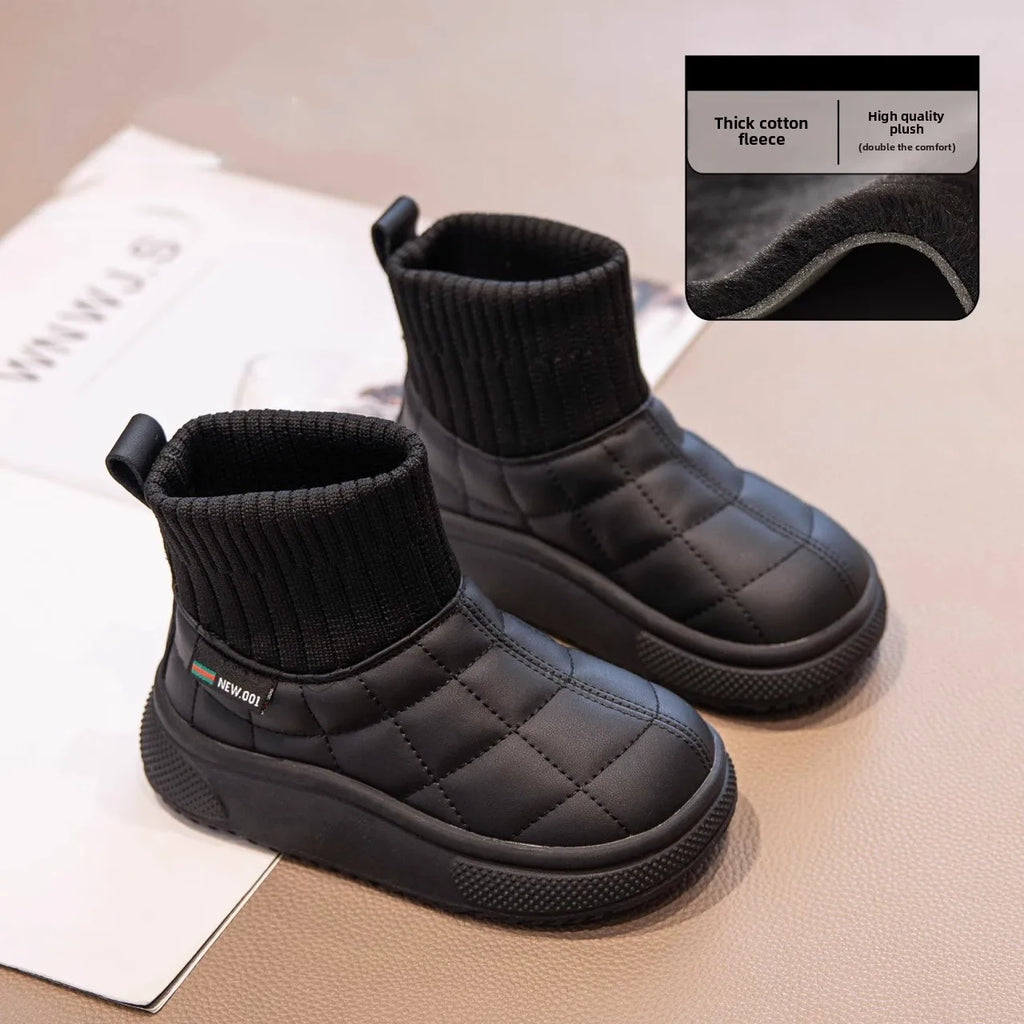 Kids’ Sock-Style Snow Boots – Warm Autumn/Winter Shoes