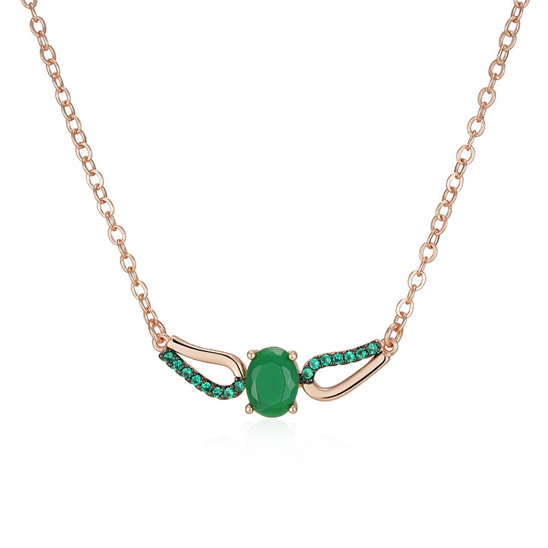 SYOUJYO Dark Green Natural Zircon Pendant