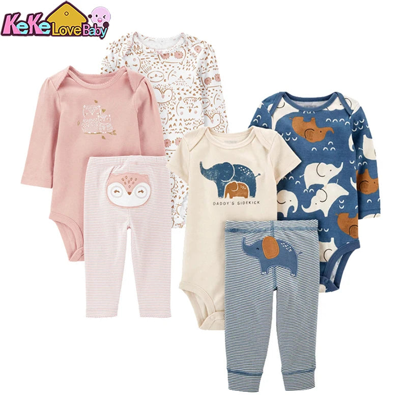 Baby Boy/Girl Animal 3-Piece Outfit – Autumn (0–12M)