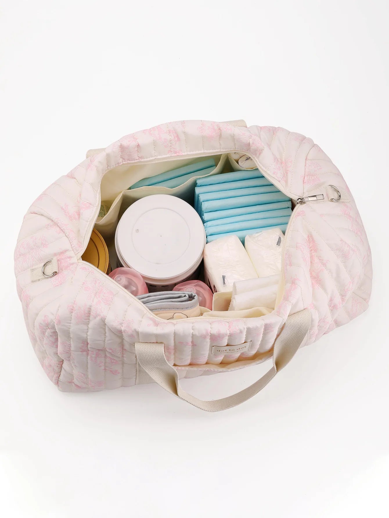Large Quilted Baby Bag – Shoulder Diaper Organizer