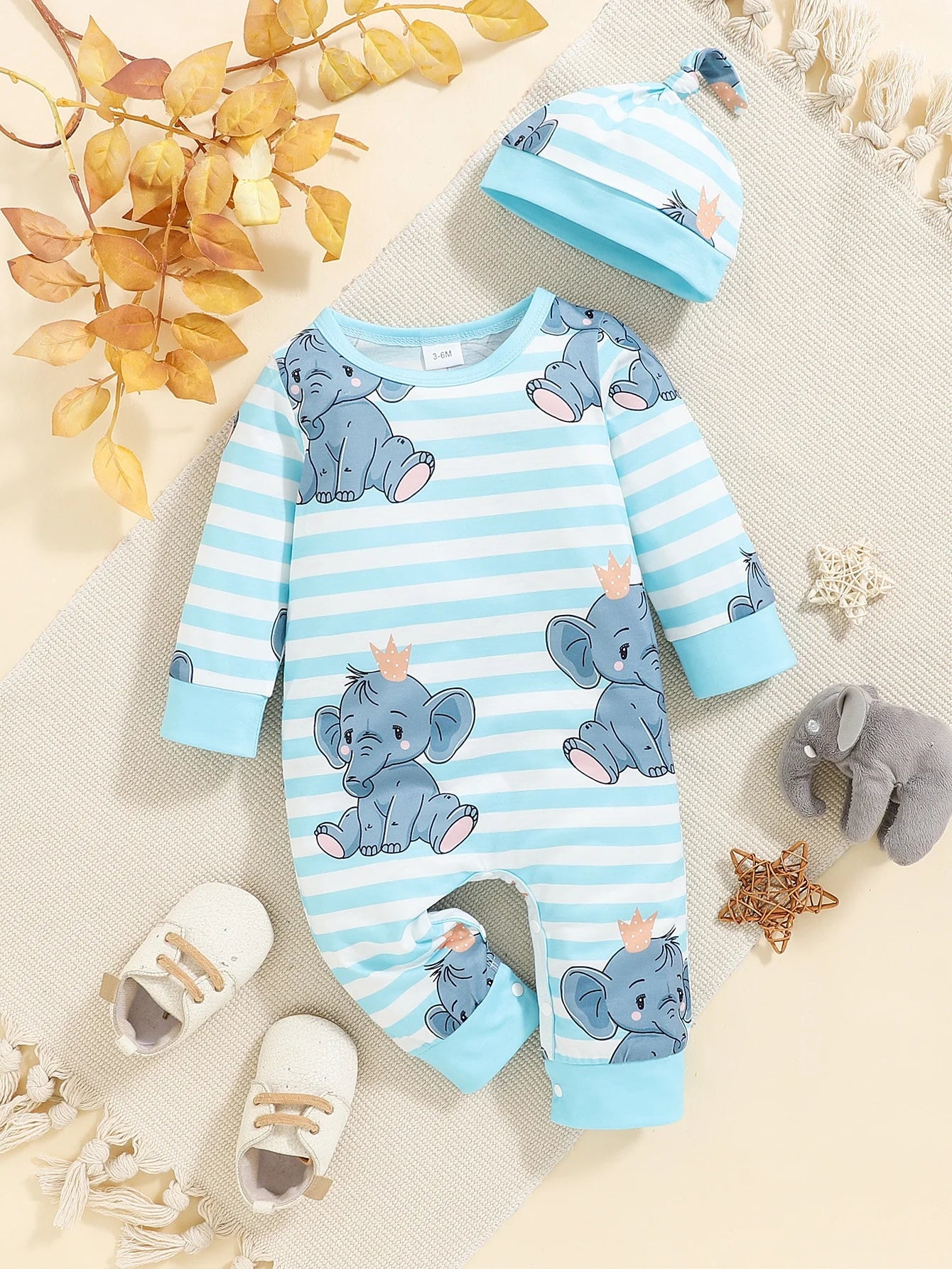 Baby Boys Bear Romper – Long Sleeve (0–12M)