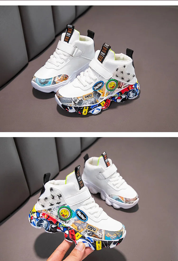 Kids Cartoon Sports Sneakers – Casual Basketball Shoes (26–36)