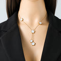 Flower Pearl Pendant Necklace