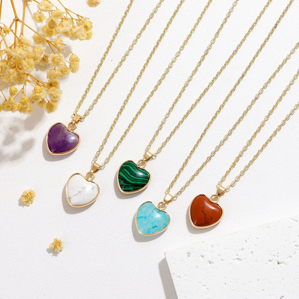 1Pc Heart Shaped Pendant Natural Tiger