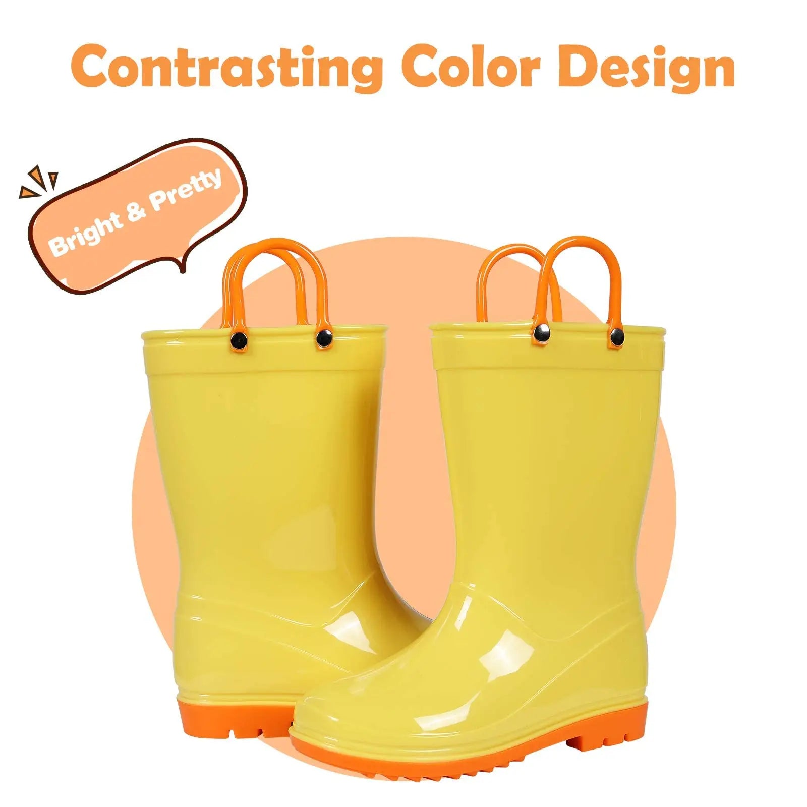 Kids Waterproof Rain Boots – Non-Slip Outdoor Rubber Shoes