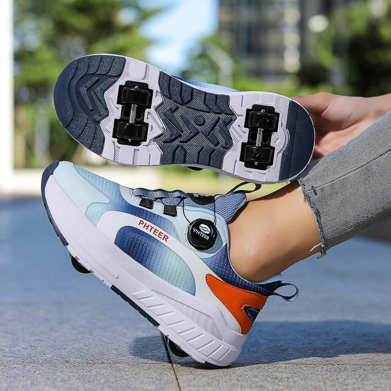 Kids Two-Wheel Roller Skates – Detachable Walking Shoes