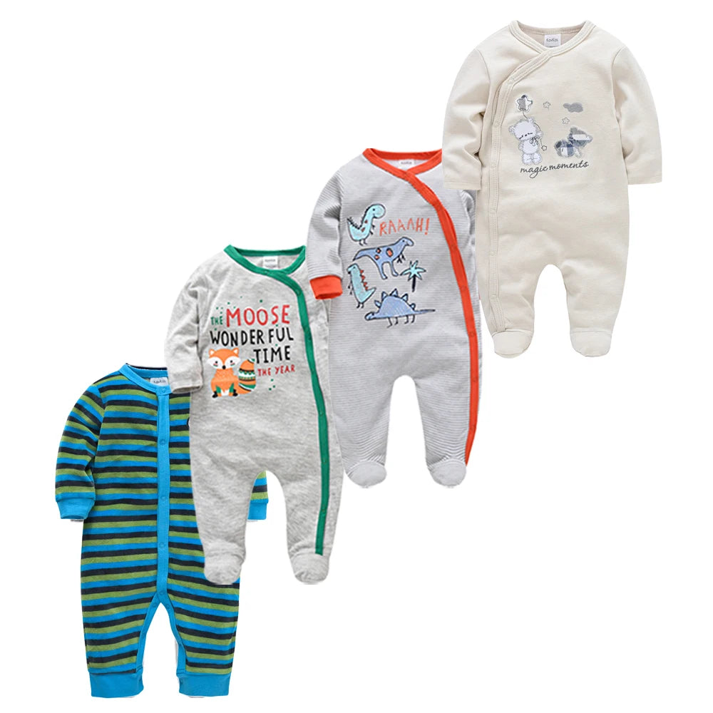 3/4 Pcs Girls  Jumpsuit 0-12 M