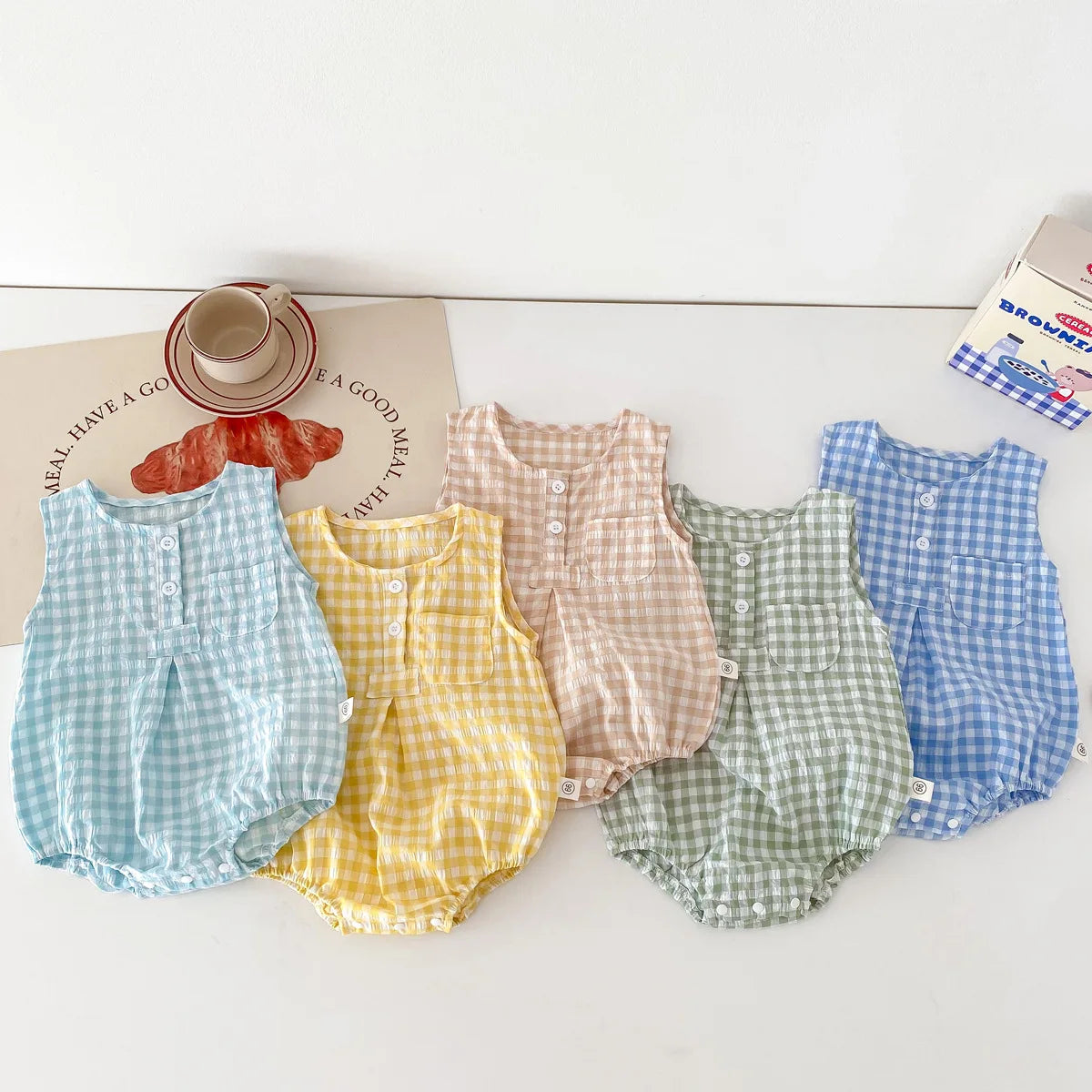 Baby Plaid Sleeveless Jumpsuit (0-24M)