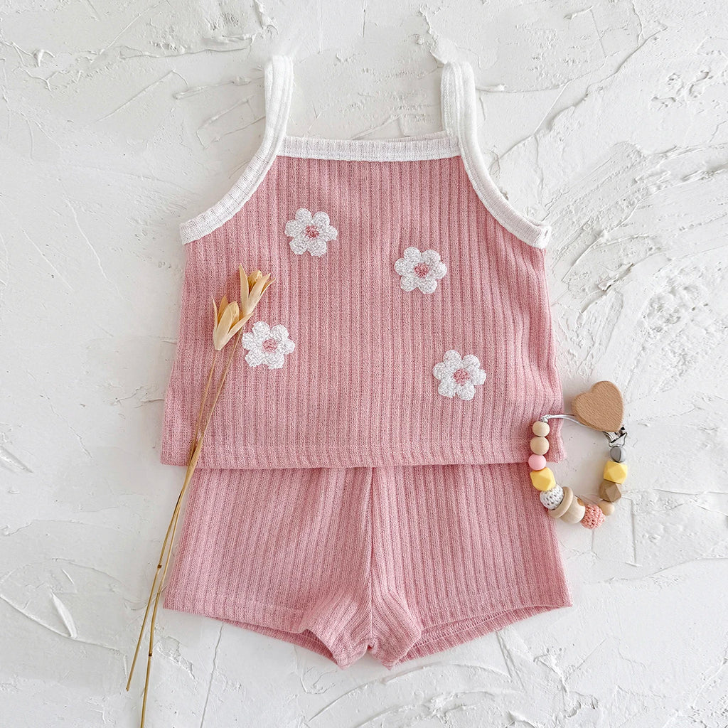 2PCS Baby Girl Summer Set – T-shirt & Shorts