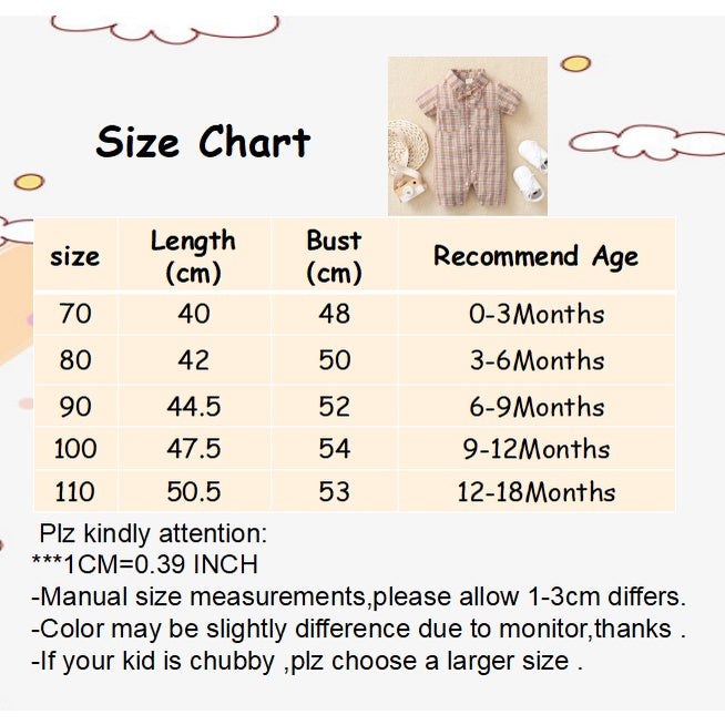 Baby Boy Plaid Gentleman Romper (0-18M)