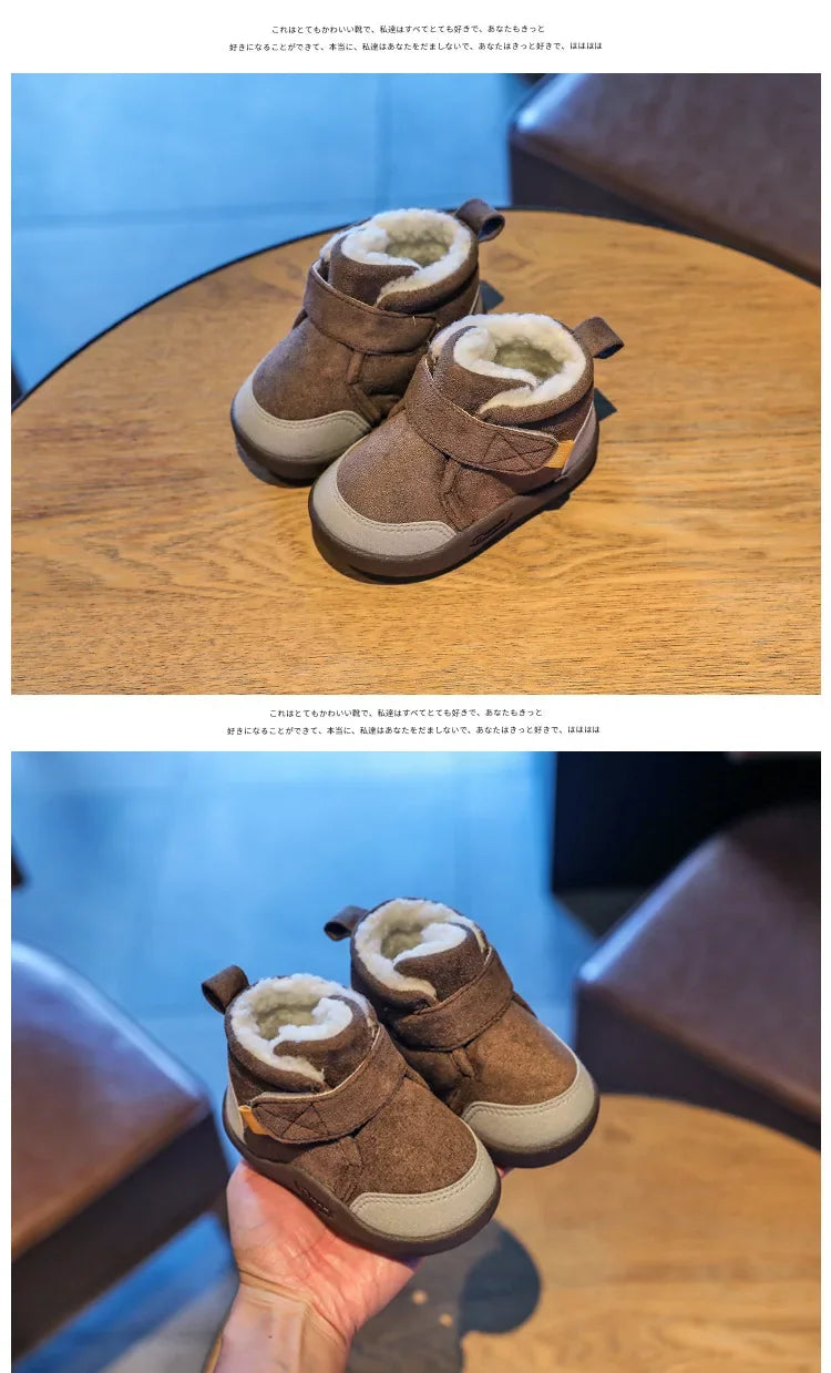 Baby Toddler Winter Boots – Plush Soft-Sole Snow Shoes