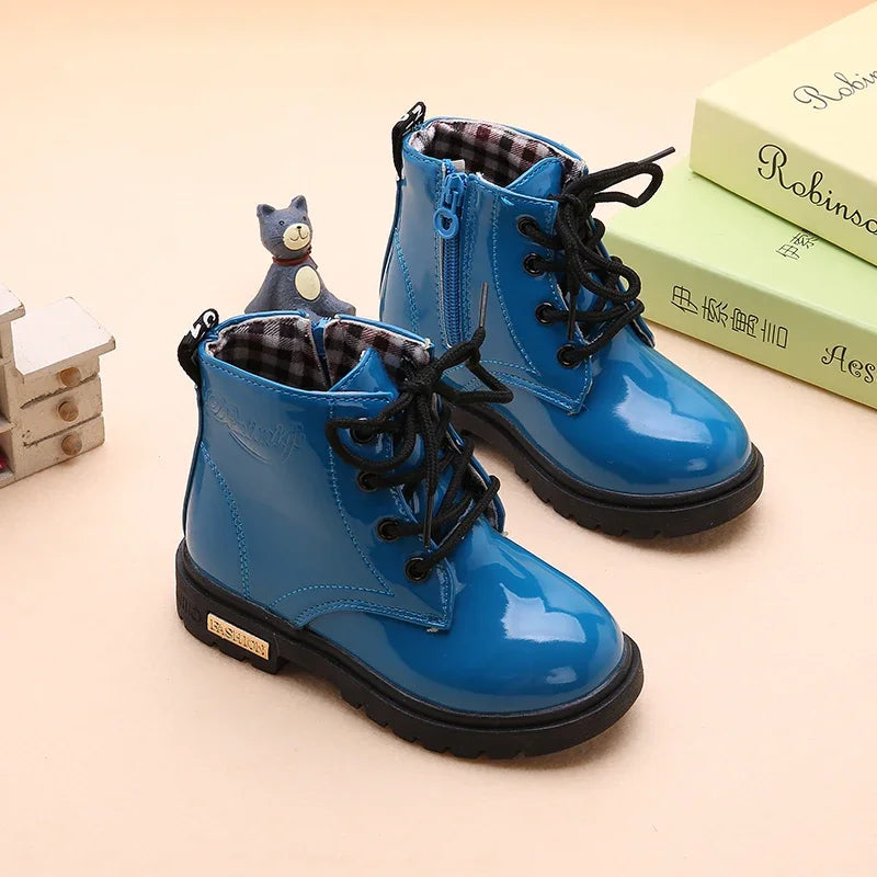 Girls’ PU Leather Winter Boots