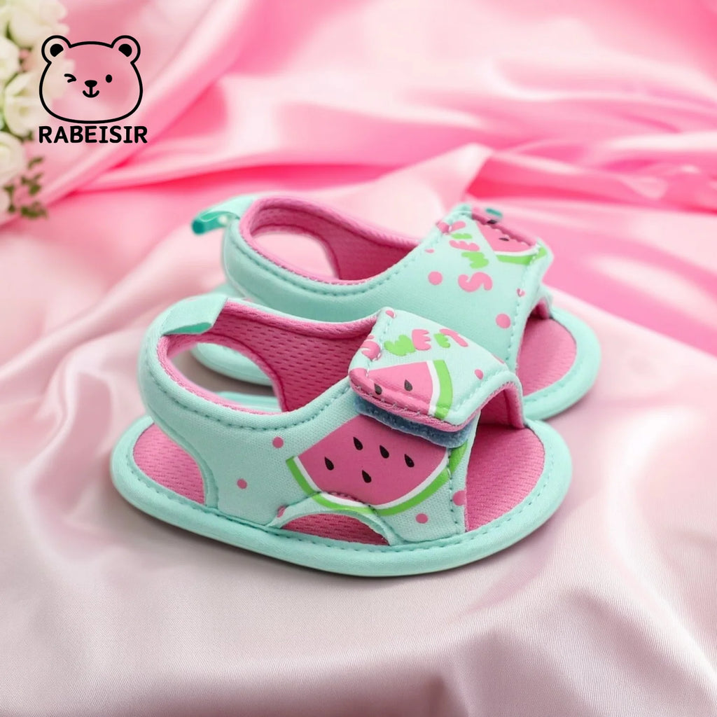 Baby Girl Summer Sandals (0–18M) – Princess Watermelon Cloth Shoes