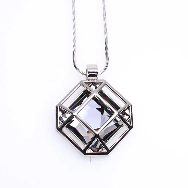 New Openwork Geometric Long Necklace