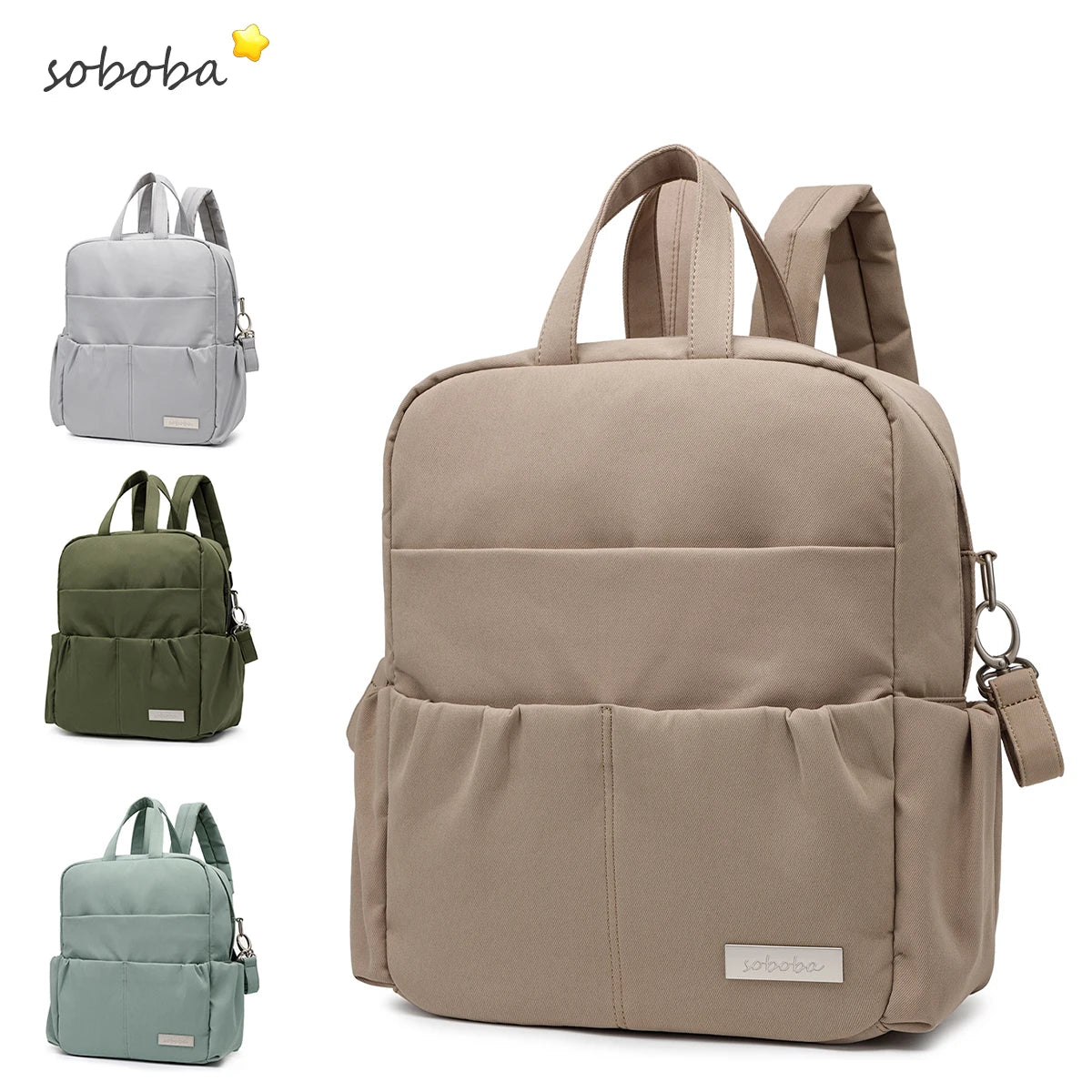 Soboba Waterproof Diaper Backpack – Large Capacity, Multi-Functional Mommy Bag for Travel & Outings