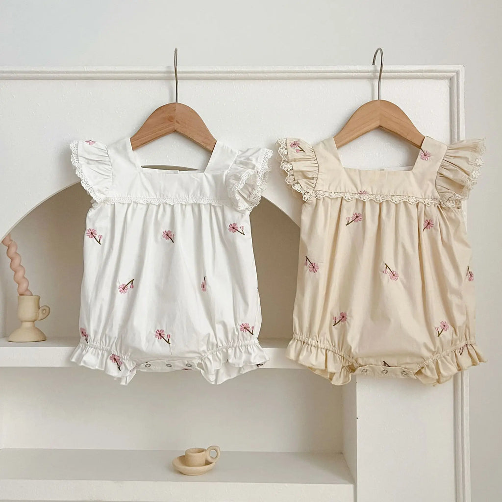 Baby Girls Sleeveless Embroider Flower