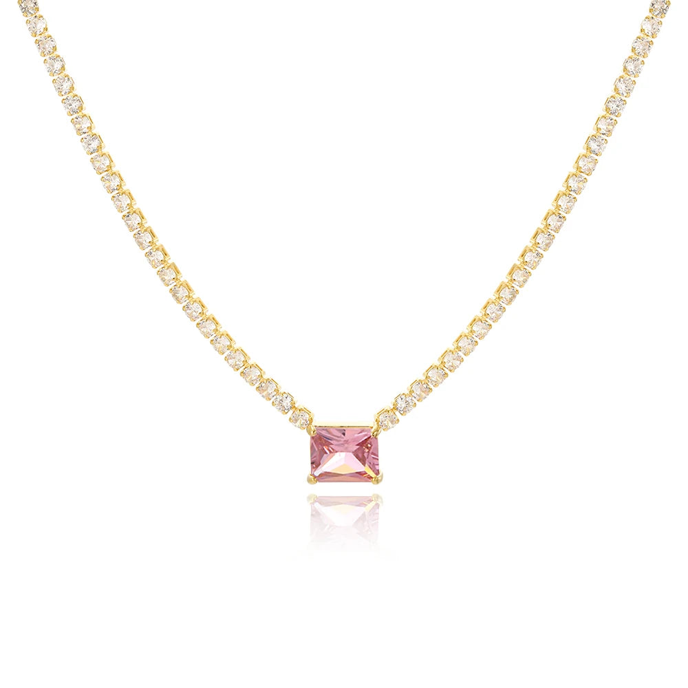 Crystal Stone Love Heart Necklace
