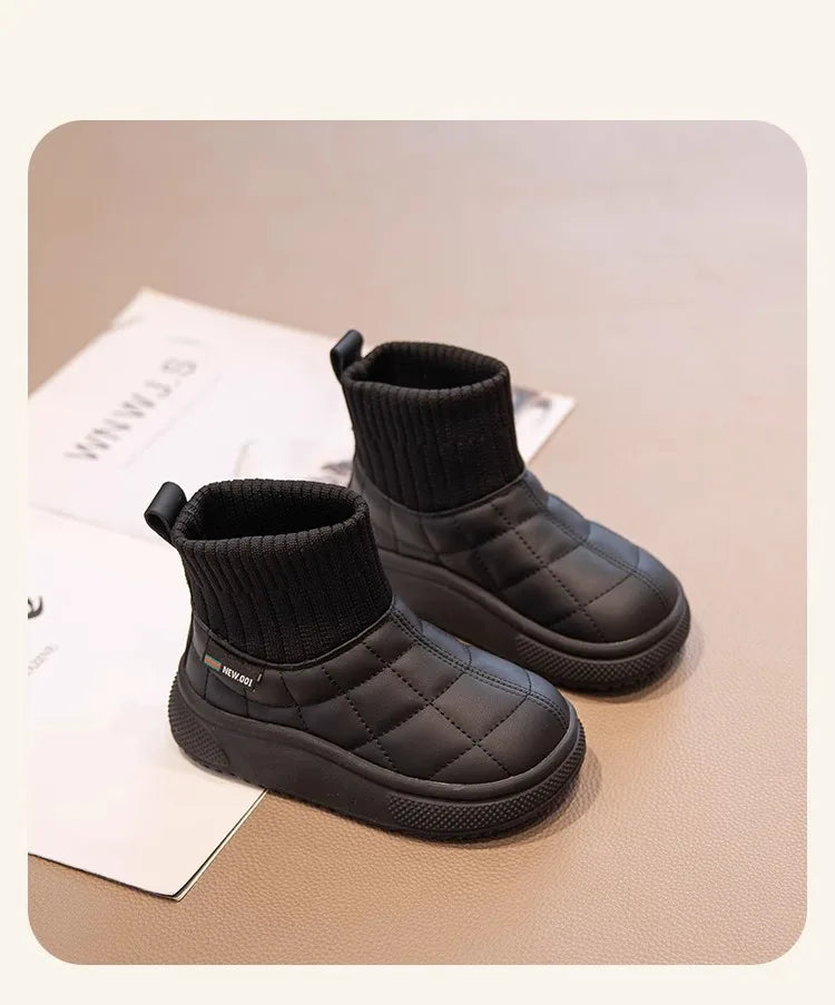 Kids’ Sock-Style Snow Boots – Warm Autumn/Winter Shoes