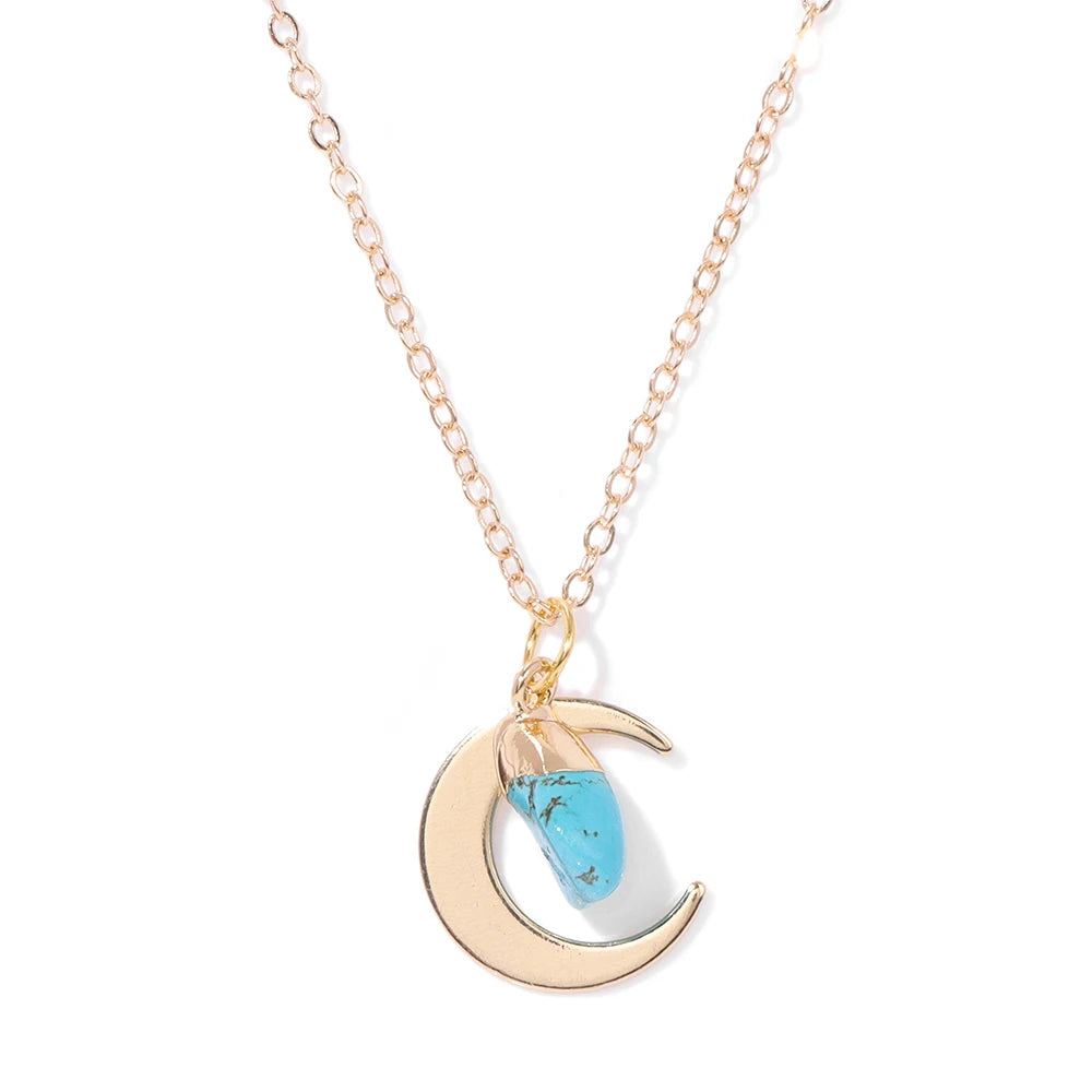 New Fashion Amethysts Moon Charm