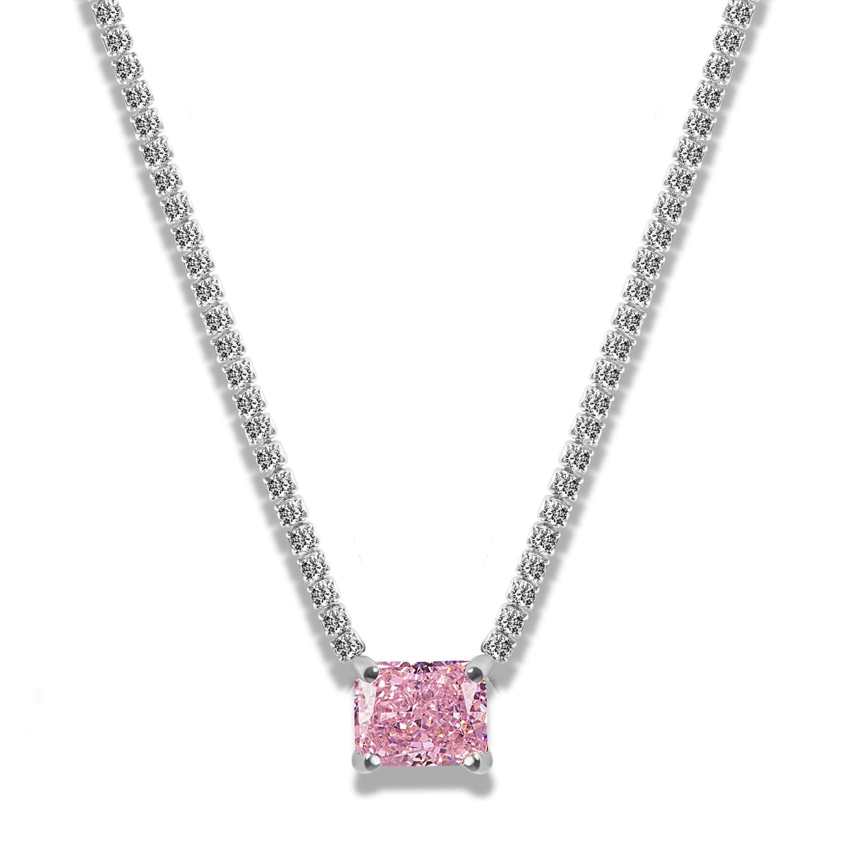 Stainless Steel Tennis Zircon Necklace