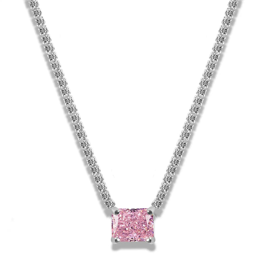 Stainless Steel Tennis Zircon Necklace
