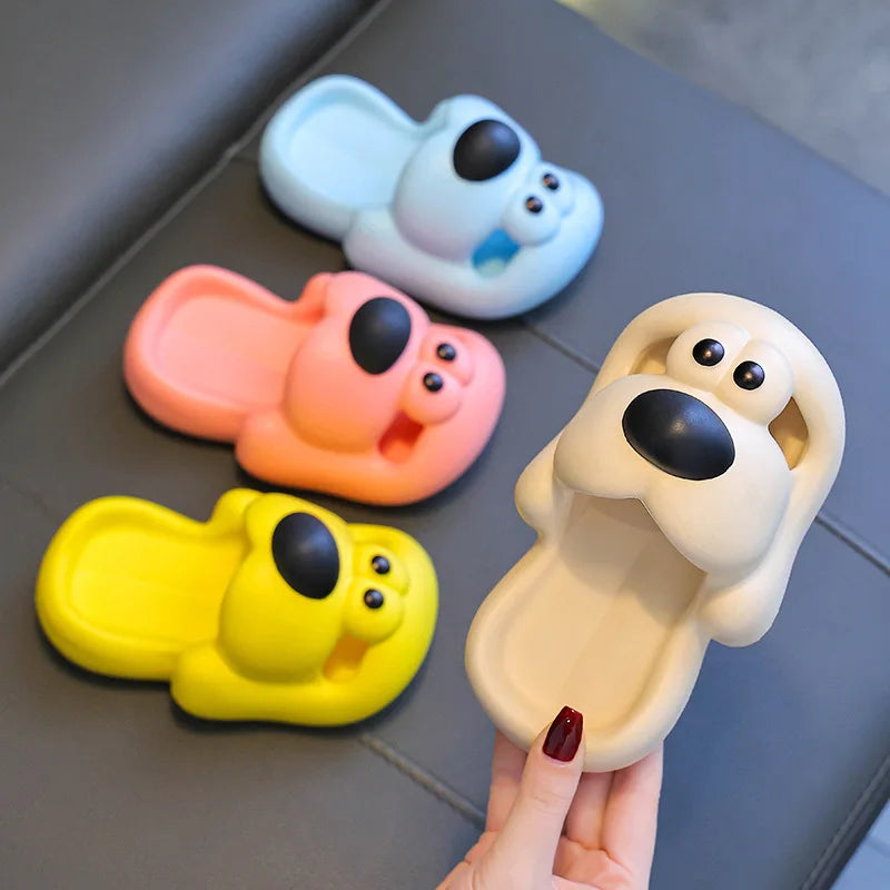 Kids Cartoon Puppy Slippers – Soft Non-Slip Indoor Flip-Flops