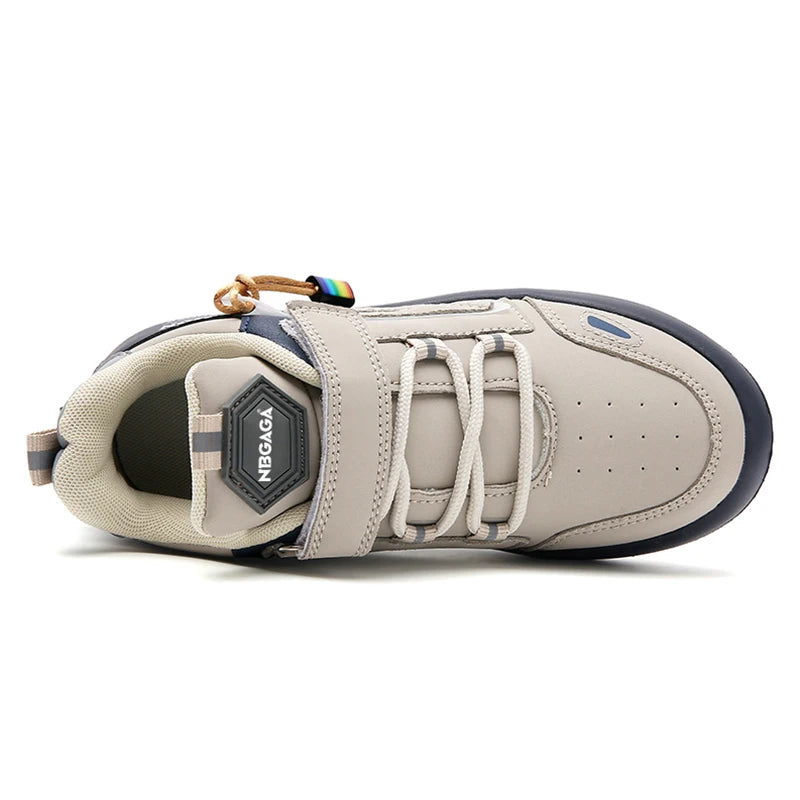 Kids’ Leather Sneakers – Casual, Non-Slip Running Shoes