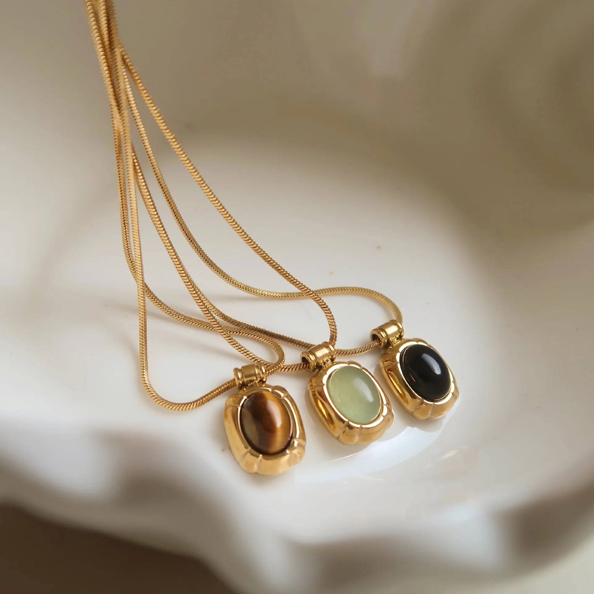 Black Agate Necklace Natural Stone Dongling