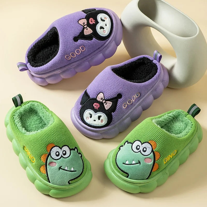 Kids’ Cotton Slippers – Warm, Anti-Slip Cartoon Plush Shoes