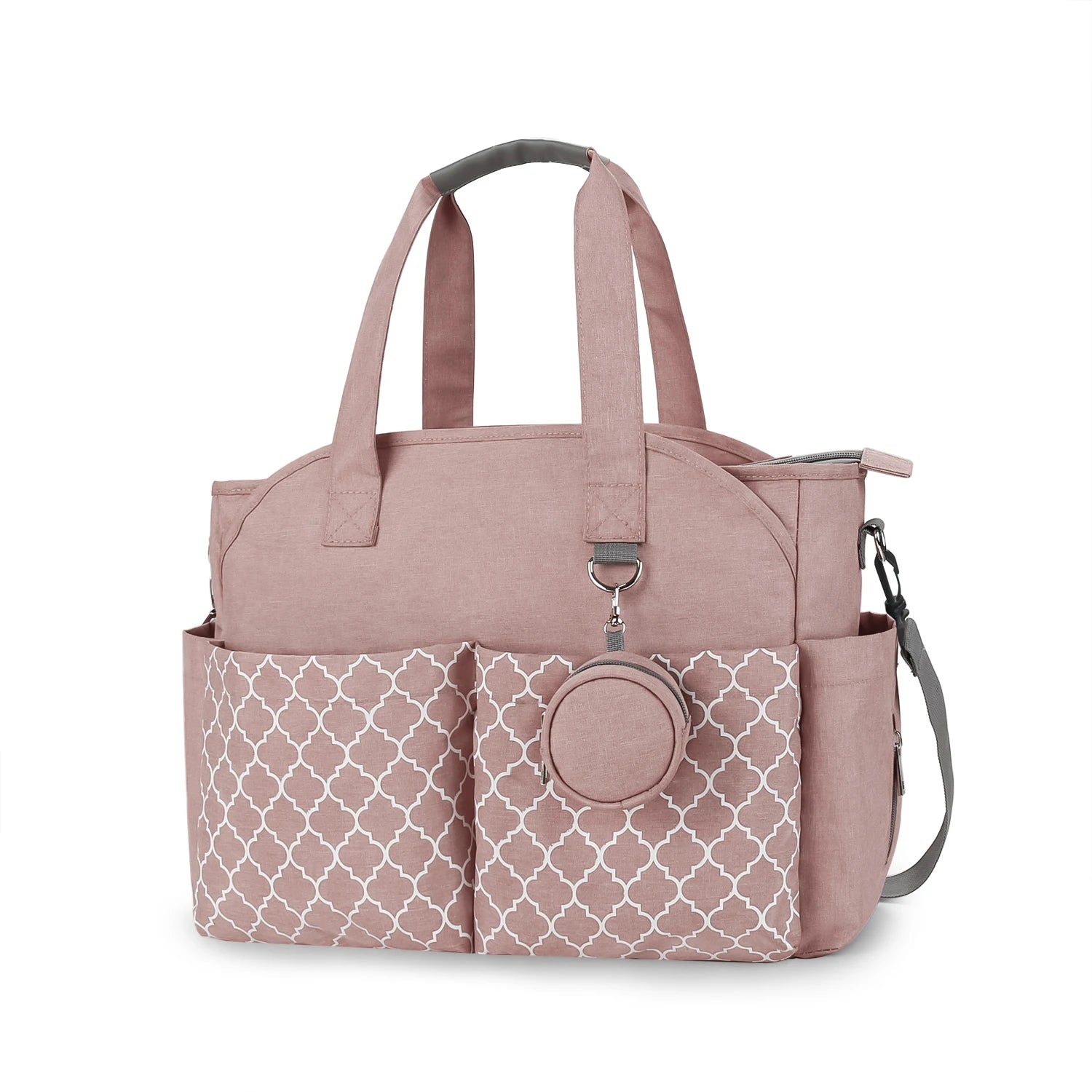 Diaper Bag Tote – Waterproof, Portable Baby Changing Bag with Shoulder Strap for Moms