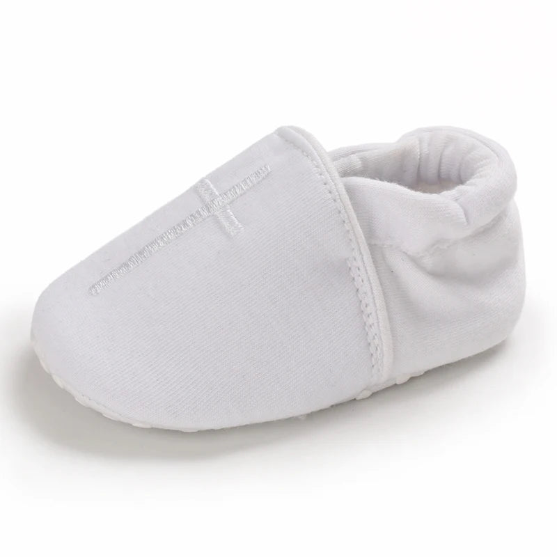 Infant Spring Sneakers (0–18M) – White Non-Slip Soft-Soled Shoes