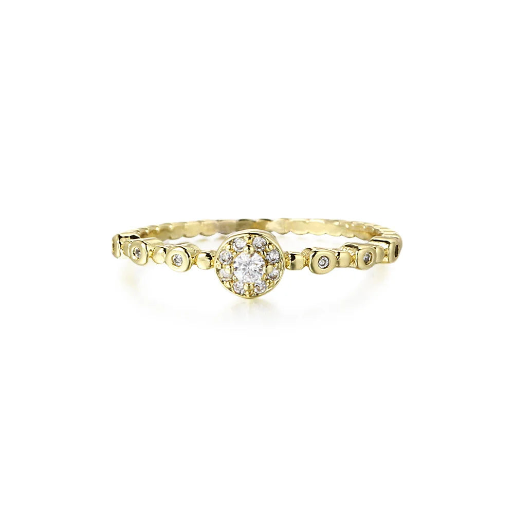 Dainty Women's Zircon Gold Ring