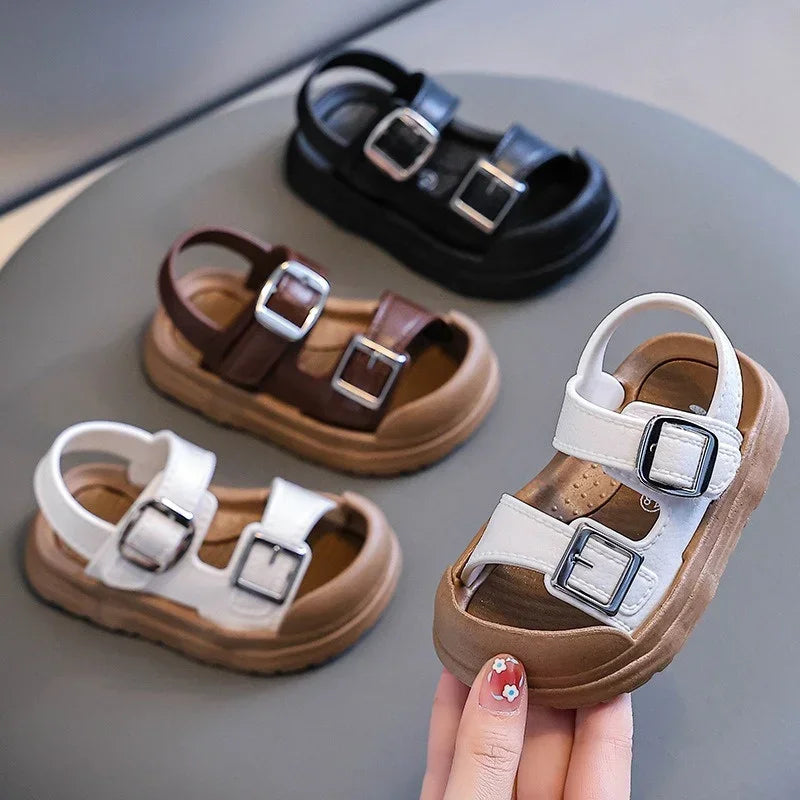 Kids’ PVC Summer Sandals – Buckle, Non-Slip, Waterproof