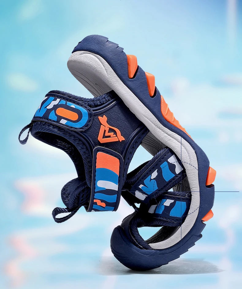 Kids’ Summer Water Sandals – Non-Slip Leather Shoes