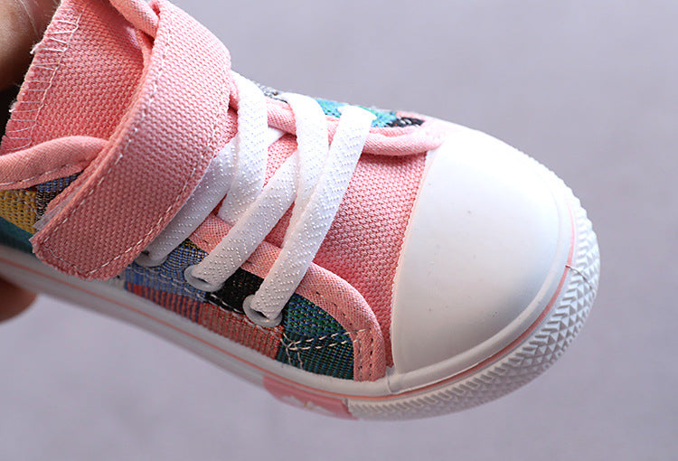 Kids’ Canvas Sneakers – Breathable Checkered Casual Shoes