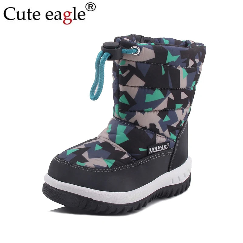 Kids Winter Fur Snow Boots – Waterproof Non-Slip Shoes