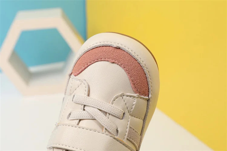 Baby & Toddler Leather Sneakers (0–5Y) – Soft Sole Outdoor Shoes