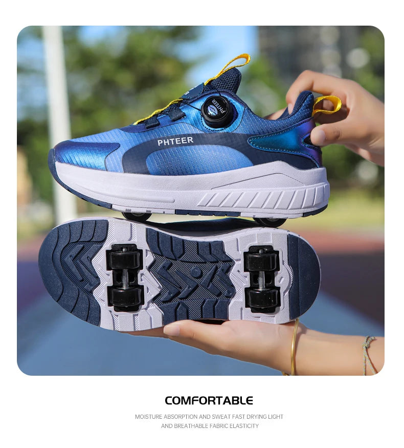 Kids Two-Wheel Roller Skates – Detachable Walking Shoes