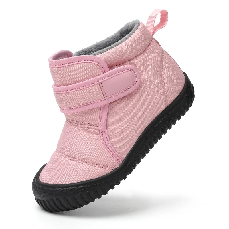 Unisex Kids Winter Snow Boots – Plush Anti-Slip Walking Shoes (Size 19–28)