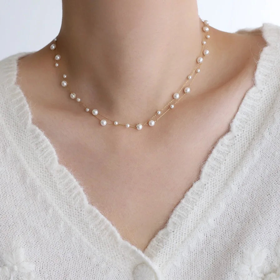 Stainless Steel Pearl Necklace
