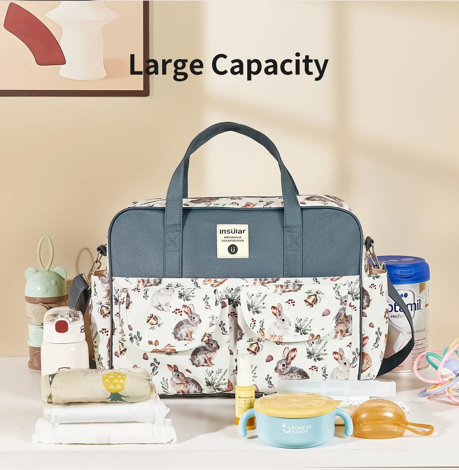 New Mummy Bag – Small Size, Lightweight, Waterproof, Multi-Functional Baby Diaper Crossbody Bag